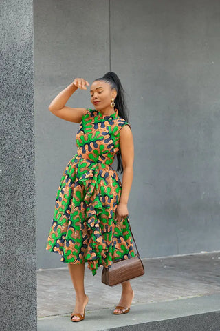 MODUPE GREEN PEPLUM DRESS Women’s Dress