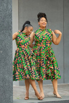 Modupe Green Peplum Dress