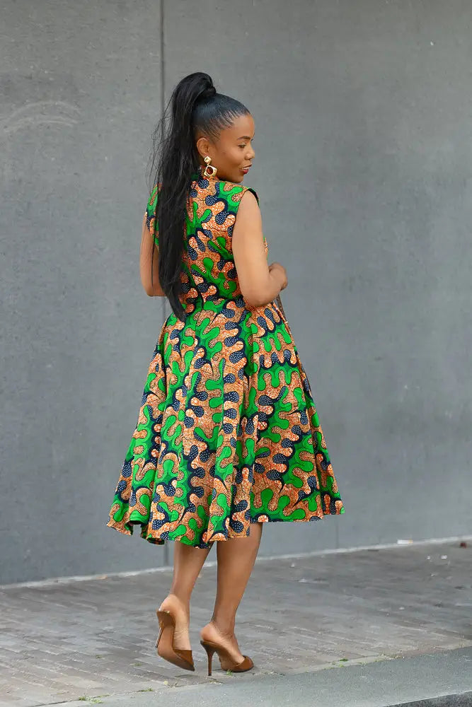 Modupe Green Peplum Dress Modupe Green Peplum Dress