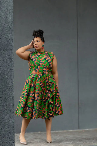 MODUPE GREEN PEPLUM DRESS Women’s Dress