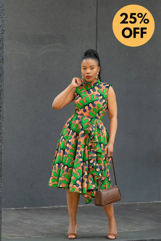 MODUPE GREEN PEPLUM DRESS Women’s Dress