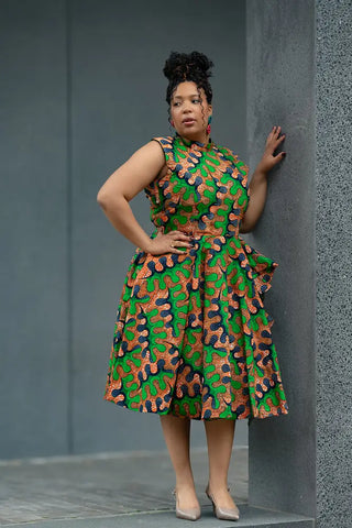 MODUPE GREEN PEPLUM DRESS Women’s Dress