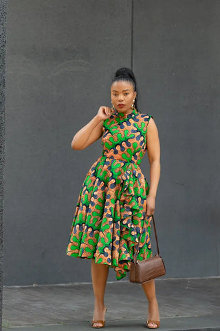 MODUPE GREEN PEPLUM DRESS Women’s Dress