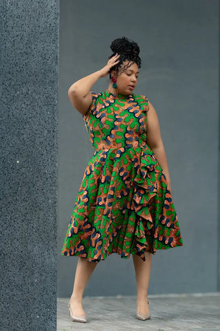 MODUPE GREEN PEPLUM DRESS Women’s Dress