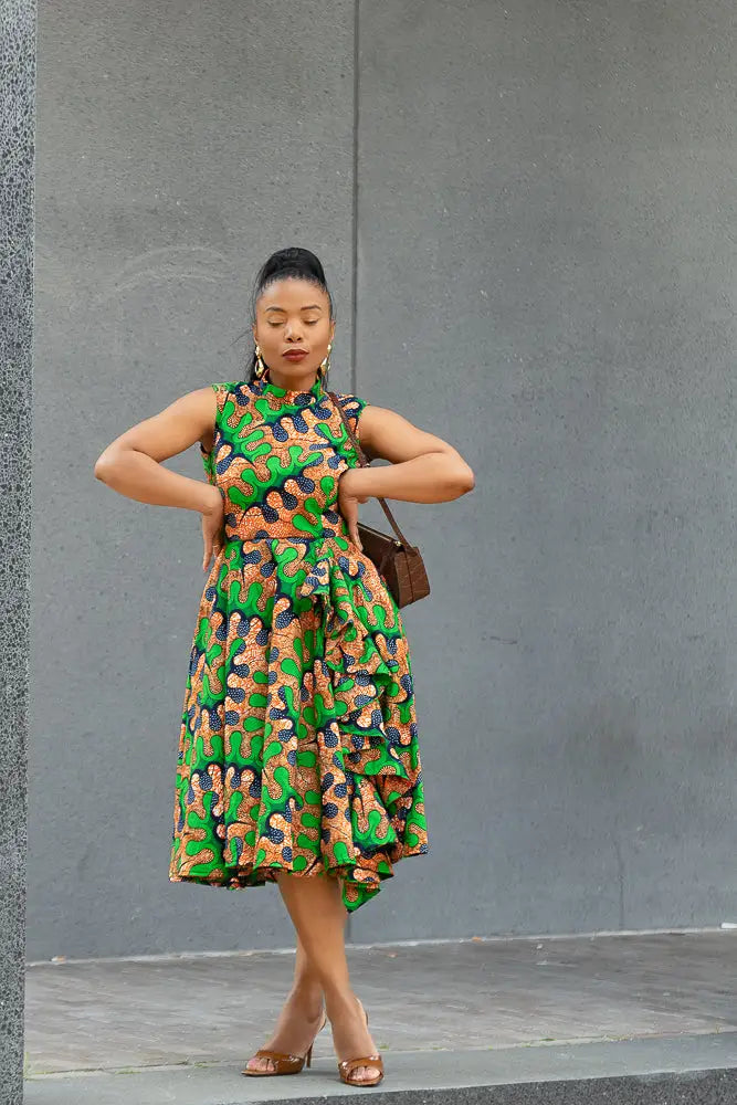 MODUPE GREEN PEPLUM DRESS Women’s Dress