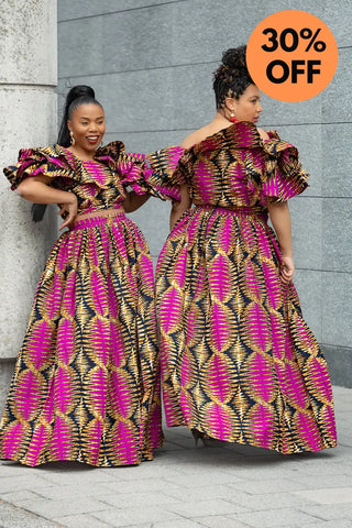 MOREMI PINK AND BLACK TWO PIECE SET Outfit Sets
