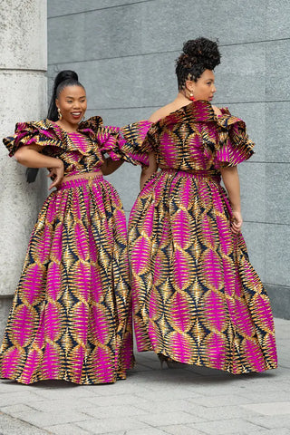 MOREMI PINK AND BLACK TWO PIECE SET Outfit Sets