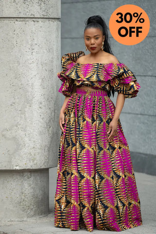 MOREMI PINK AND BLACK TWO PIECE SET Outfit Sets