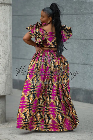 MOREMI PINK AND BLACK TWO PIECE SET Outfit Sets