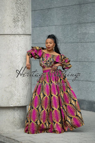 MOREMI PINK AND BLACK TWO PIECE SET Outfit Sets