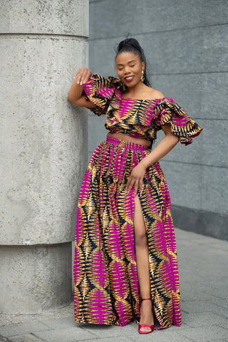 MOREMI PINK AND BLACK TWO PIECE SET Outfit Sets