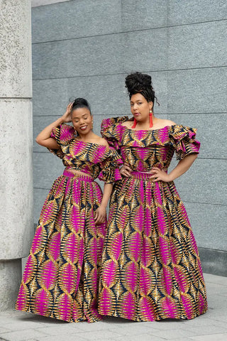 MOREMI PINK AND BLACK TWO PIECE SET Outfit Sets