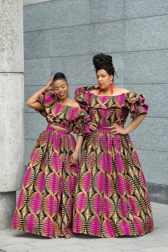 MOREMI PINK AND BLACK TWO PIECE SET Outfit Sets