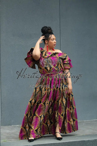 MOREMI PINK AND BLACK TWO PIECE SET Outfit Sets