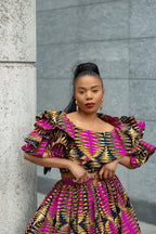 MOREMI PINK AND BLACK TWO PIECE SET Outfit Sets