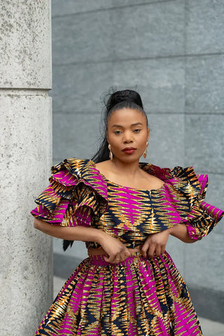 MOREMI PINK AND BLACK TWO PIECE SET Outfit Sets