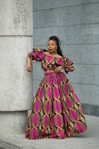 MOREMI PINK AND BLACK TWO PIECE SET Outfit Sets