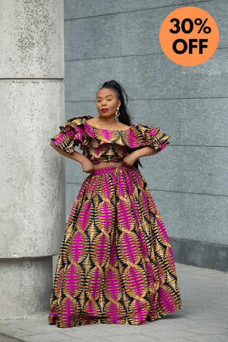 MOREMI PINK AND BLACK TWO PIECE SET Outfit Sets