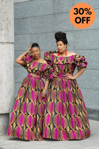 MOREMI PINK AND BLACK TWO PIECE SET Outfit Sets