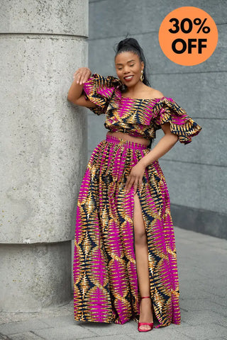 MOREMI PINK AND BLACK TWO PIECE SET Outfit Sets