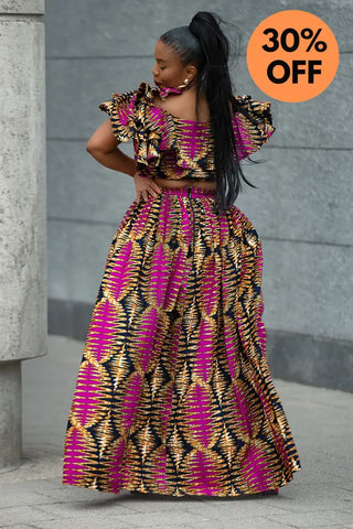 MOREMI PINK AND BLACK TWO PIECE SET Outfit Sets