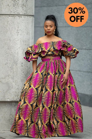 MOREMI PINK AND BLACK TWO PIECE SET Outfit Sets