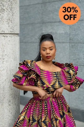MOREMI PINK AND BLACK TWO PIECE SET Outfit Sets
