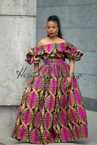 MOREMI PINK AND BLACK TWO PIECE SET Outfit Sets