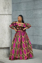 MOREMI PINK AND BLACK TWO PIECE SET Outfit Sets