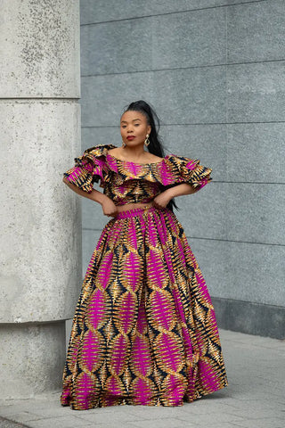 MOREMI PINK AND BLACK TWO PIECE SET Outfit Sets