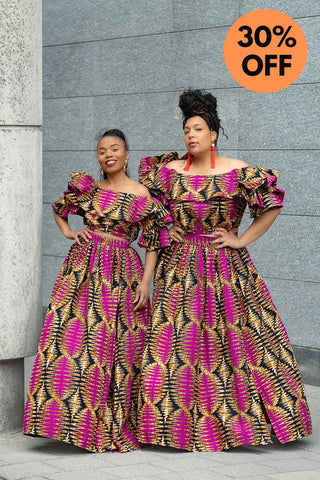 MOREMI PINK AND BLACK TWO PIECE SET Outfit Sets