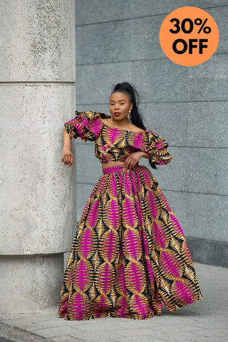 MOREMI PINK AND BLACK TWO PIECE SET Outfit Sets