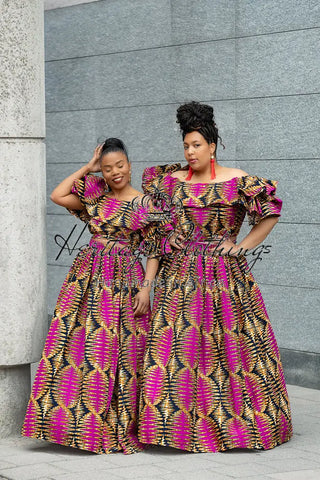 MOREMI PINK AND BLACK TWO PIECE SET Outfit Sets