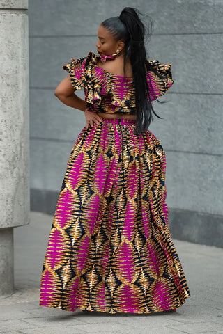 MOREMI PINK AND BLACK TWO PIECE SET Outfit Sets