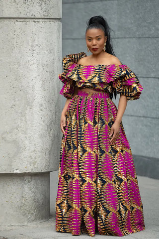 MOREMI PINK AND BLACK TWO PIECE SET Outfit Sets