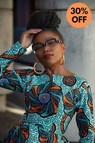 Moyo Blue And Orange Midaxi Dress