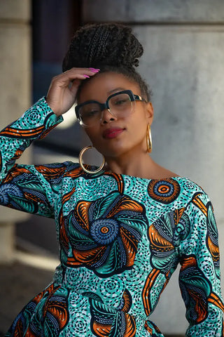 Moyo Blue And Orange Midaxi Dress