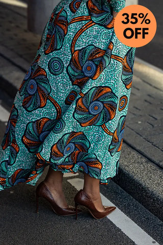 Moyo Blue And Orange Midaxi Dress