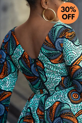 Moyo Blue And Orange Midaxi Dress