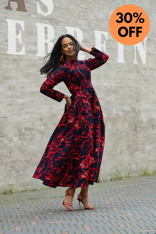 MOYO RED AND BLACK DRESS Women’s Dress