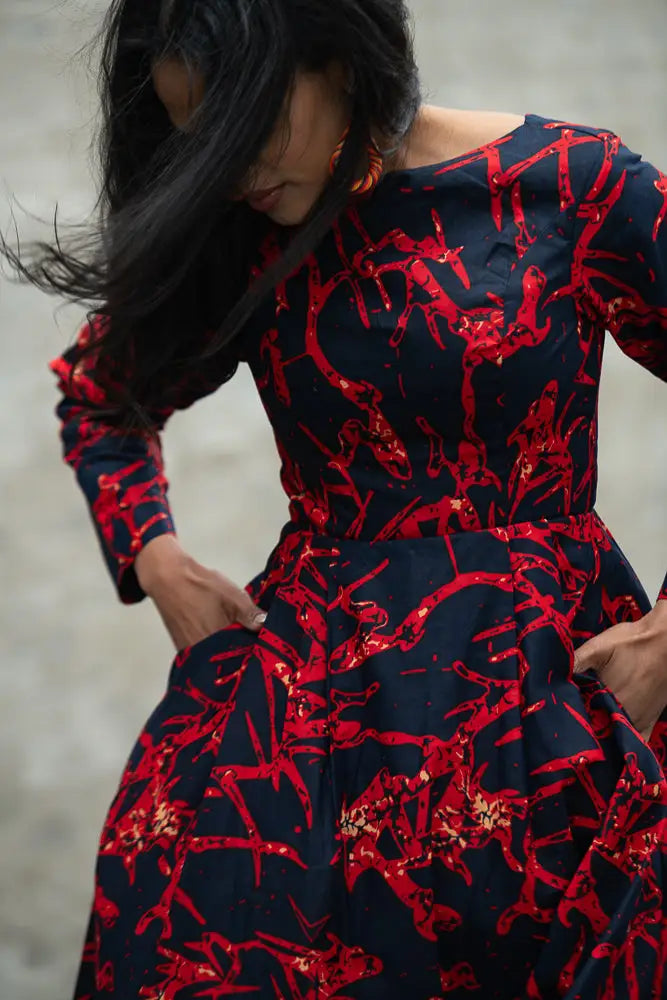 MOYO RED AND BLACK DRESS Women’s Dress