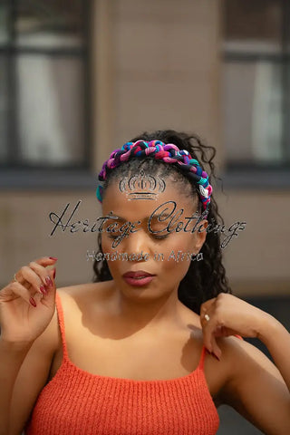 MULTICOLOUR BRAIDED HEADBAND HEADBANDS