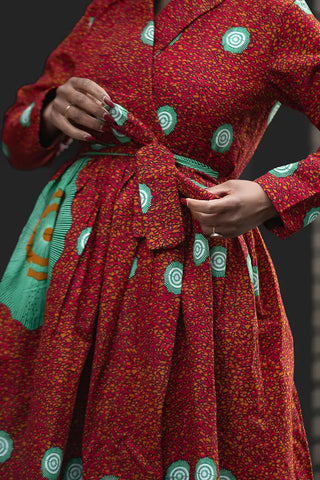 Nala Red And Green Wrap Dress Women’s Dress