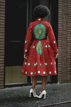 Nala Red And Green Wrap Dress Women’s Dress