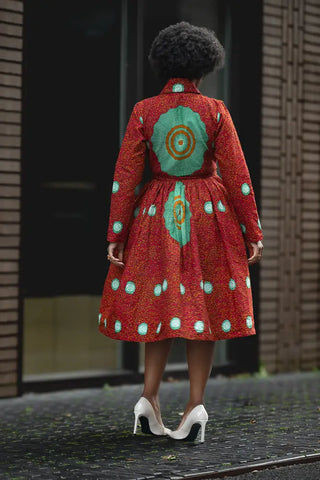 Nala Red And Green Wrap Dress Women’s Dress