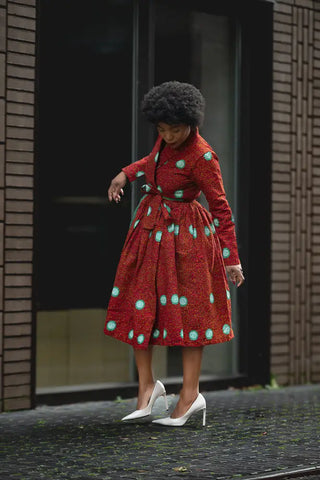 Nala Red And Green Wrap Dress Women’s Dress