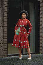 Nala Red And Green Wrap Dress Women’s Dress