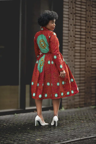 Nala Red And Green Wrap Dress Women’s Dress