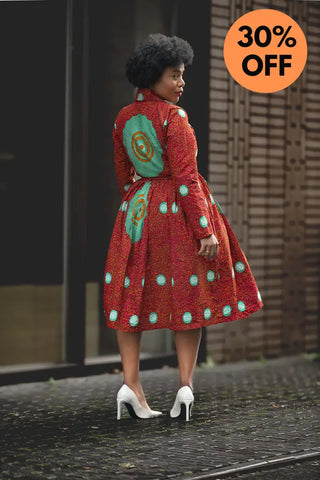 Nala Red And Green Wrap Dress Women’s Dress