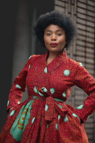 Nala Red And Green Wrap Dress Women’s Dress